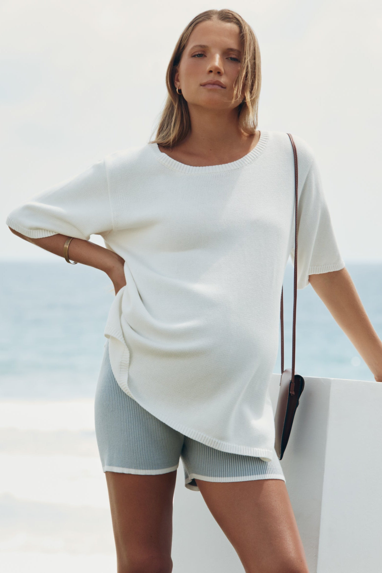 Poppy Cotton Knit Tee (Off White) | Legoe Heritage Maternity APAC