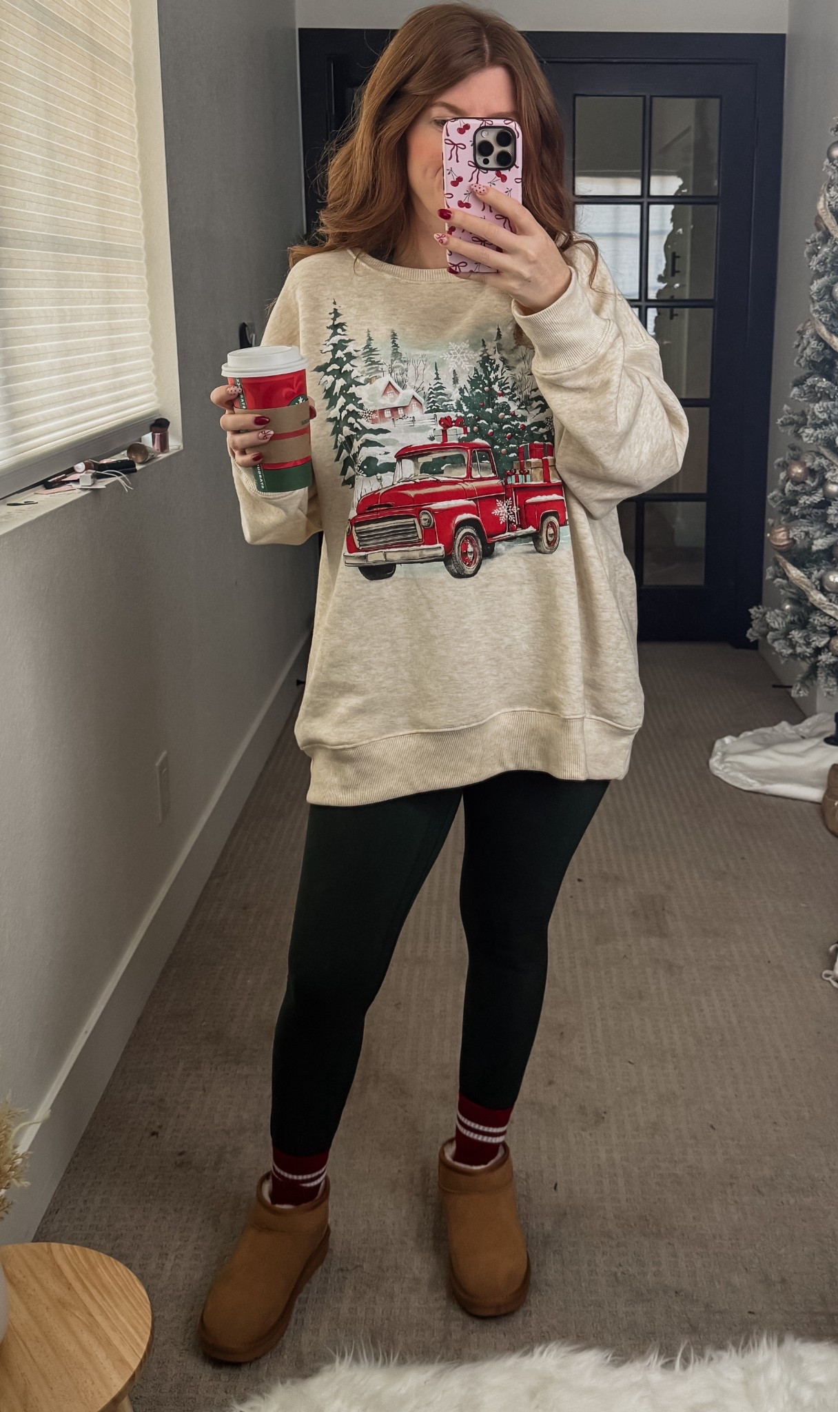 Feeling the holiday spirit! Size XL in sweatshirt. 

Pilates outfit. 

#LTKootd #LTKHoliday #LTKFindsUnder50