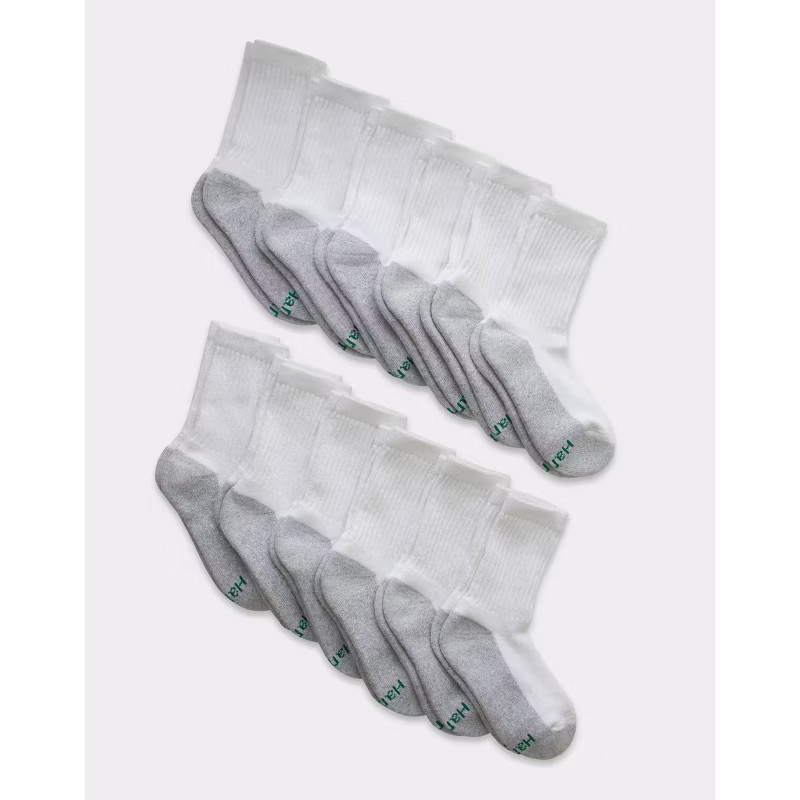 Hanes Boys' 12pk Cushioned Crew Socks | Target