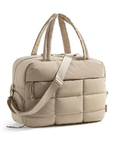 BAGSMART Gym Bag for Women, Carry on Travel Duffel Bag, Water-resistant Weekender with Shoe Compartment for Gym Travel Work, Desert, Medium | Amazon (US)
