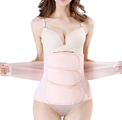 Gepoetry Postpartum Girdle C-Section Recovery Belt Back Support Belly Wrap Belly Band (Pink,Medium) | Amazon (US)