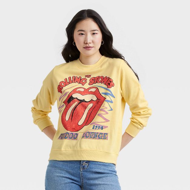 Women's The Rolling Stones Voodoo Lounge Graphic Sweatshirt - Yellow | Target