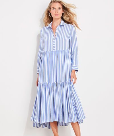 Sail Stripe Tiered Shirt Dress | vineyard vines