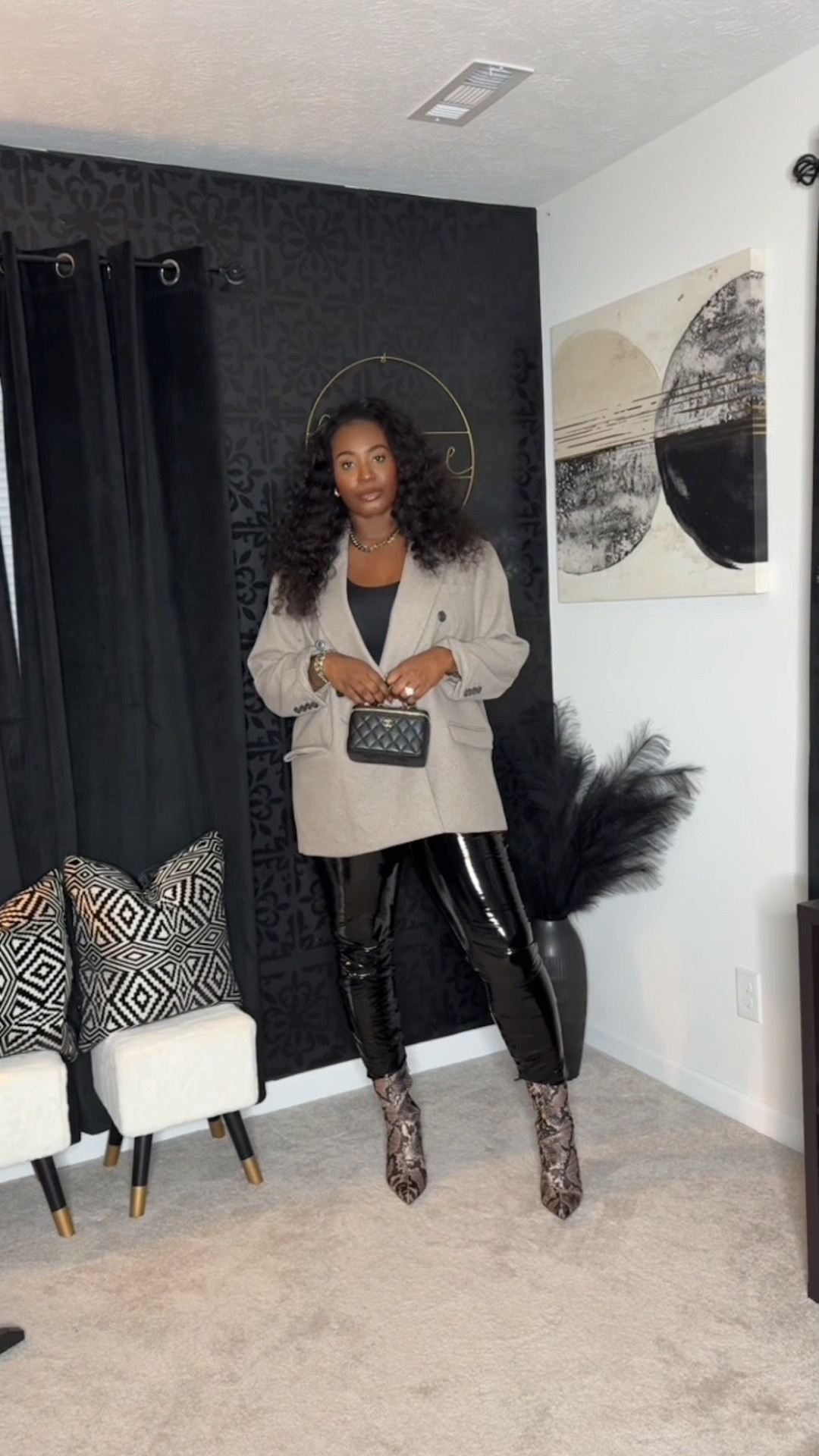 Fall Fashion - Oversized Blazer - Black Patent Leather - Booties 👌🏾

Patent Leather Pants | Fashionnova size 1X,  similar pair will be added below. 😌

Boots: Zara HEELED ANIMAL PRINT ANKLE BOOTS, similar look below. 

5’9.5 Midsize Girly 💕

#LTKMidsize #LTKStyleTip #LTKVideo