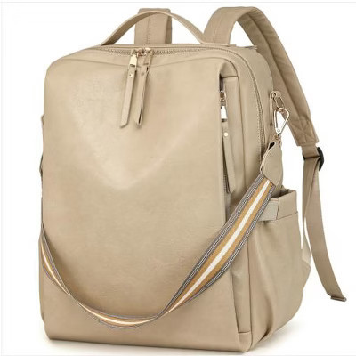 Wikineon PU Leather Backpack for Women Fashion Multipurpose Design Convertible Backpack Purse Large Shoulder Bag Travel Bag Beige | Target