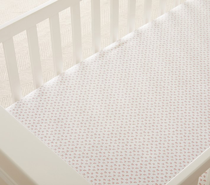 Emily & Meritt Rosebud Crib Fitted Sheet | Pottery Barn Kids | Pottery Barn Kids