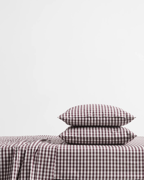 Gingham Australian Cotton Mix & Match Standard Pillowcases 2 Pack - Chocolate | Target AU