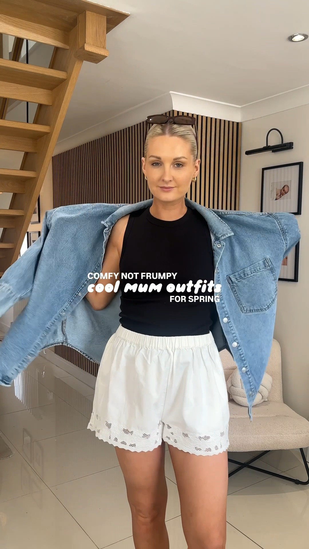 Just a little bit obsessed with the cotton shorts, the broderie anglais edge is soooo cute! Just a simple black vest and denim shirt to style and tan accessories. Very minimal for me but I actually loved it for a change! 

Literally the perfect comfy not frumpy mum outfit for spring / summer ☀️

#LTKsummer #LTKspring #LTKuk