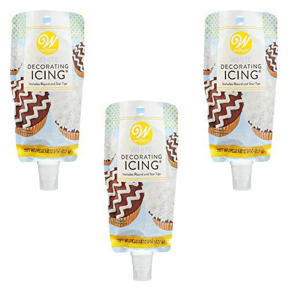 Wilton White Icing Pouch with Decorating Tips, Multipack of 3 | Walmart (US)