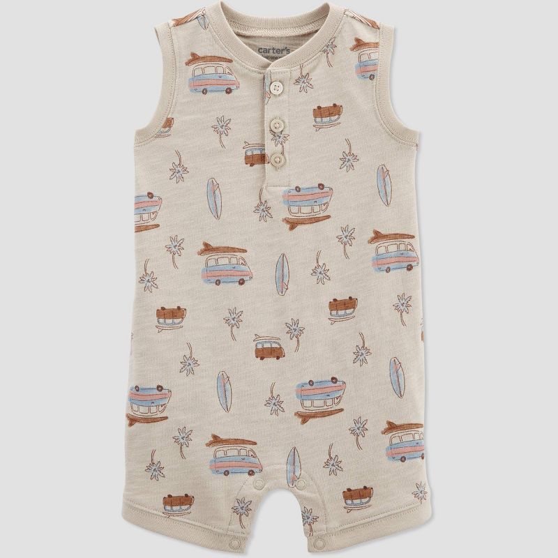 Carter's Just One You®️ Baby Boys' Striped Romper - Light Brown | Target