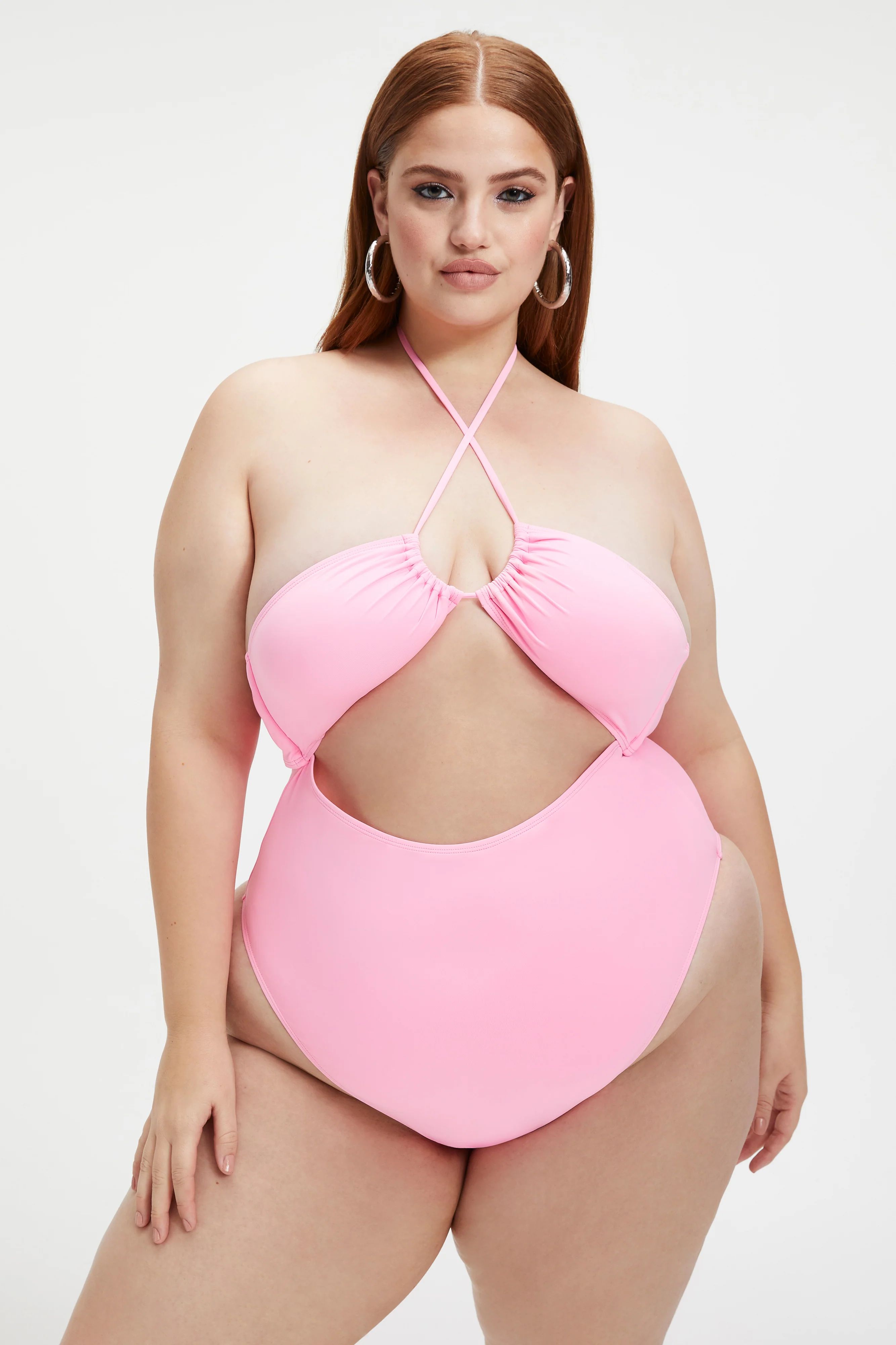 HALTER ONE-PIECE SWIMSUIT | SUGAR PINK002 | Good American