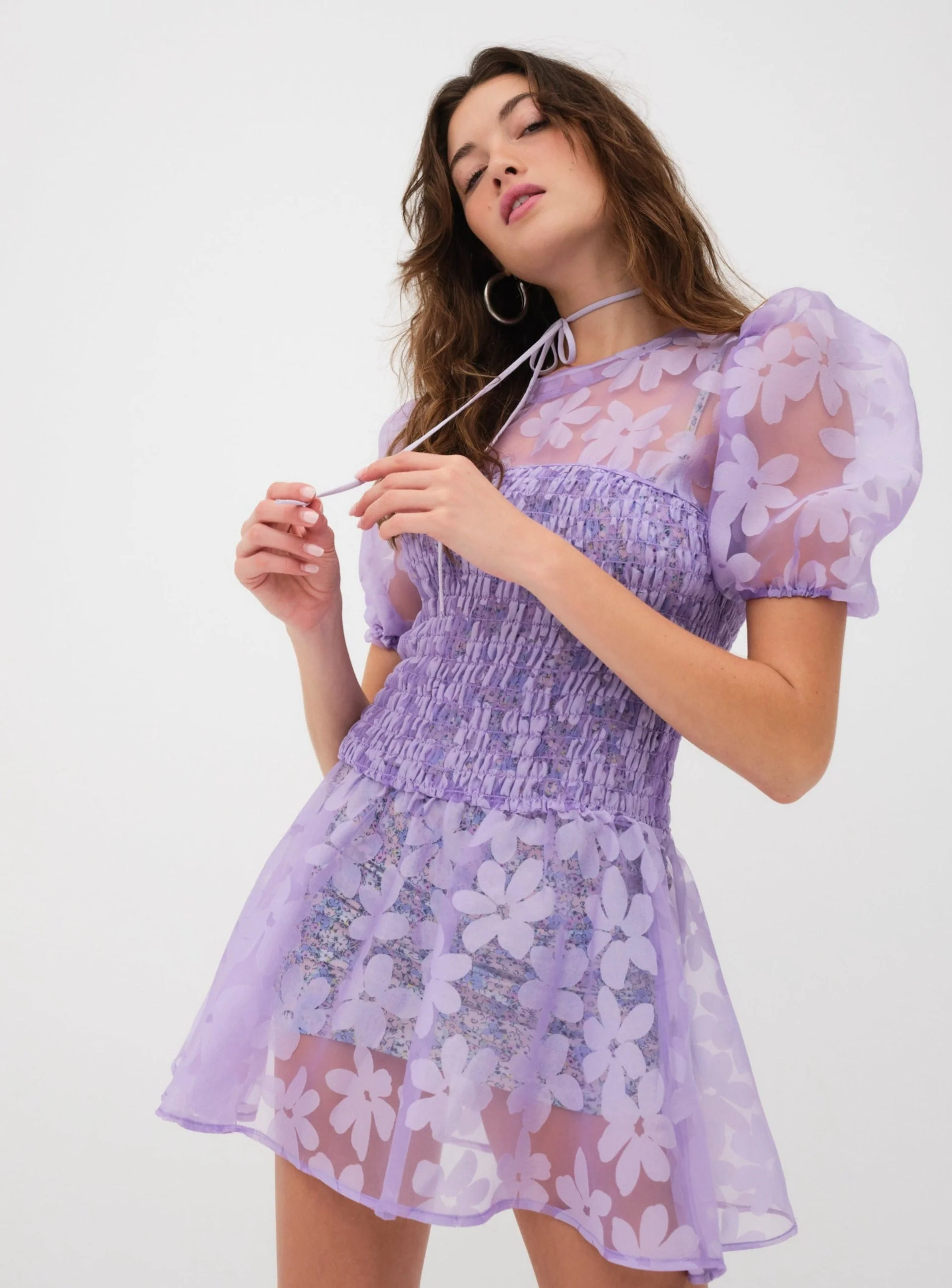 Ariandre Mini Dress — Purple | For Love & Lemons