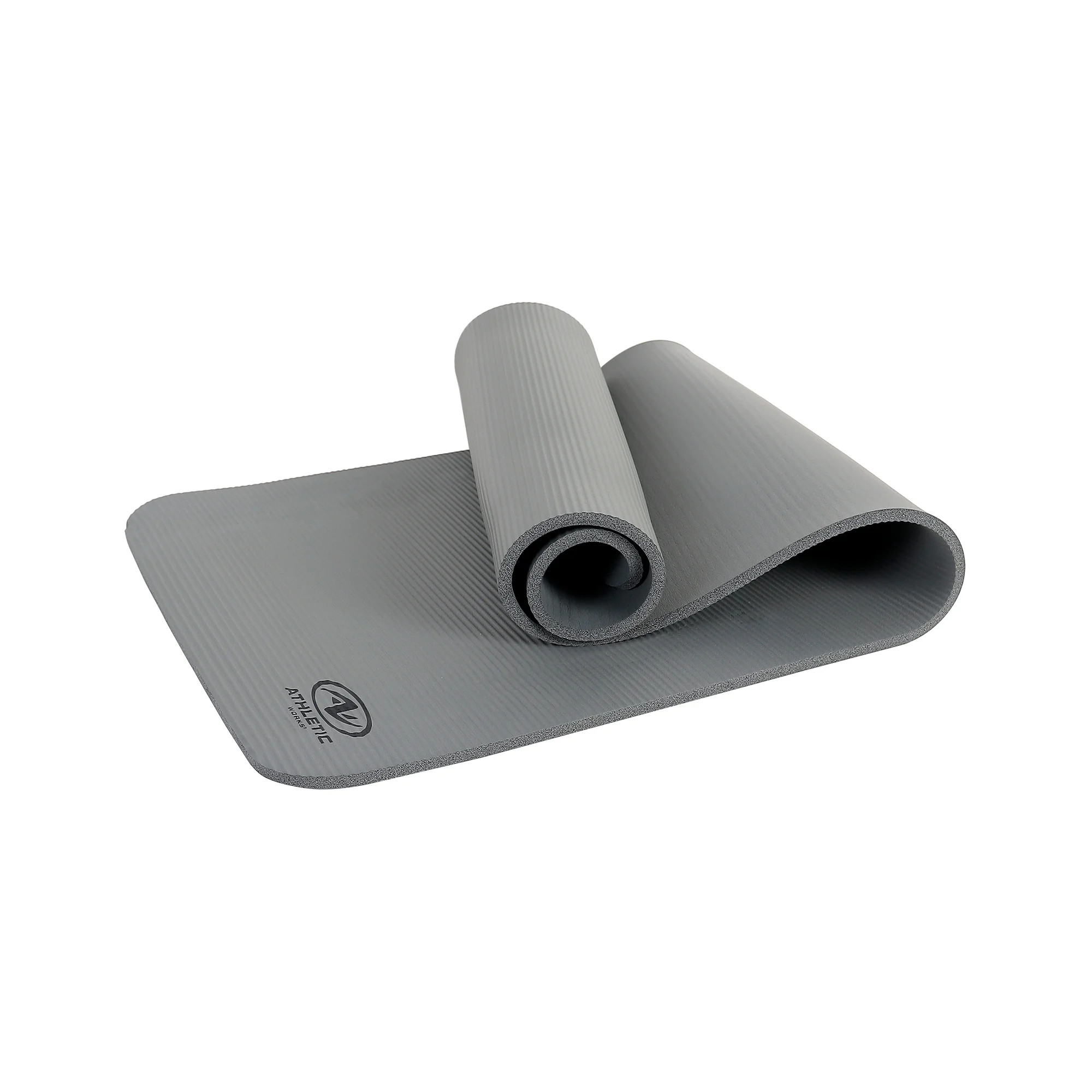 Athletic Works 12mm Fitness Mat, NBR Foam Gray Color, with Carry Strap, Size: 72inx23.5inx12mm | Walmart (US)