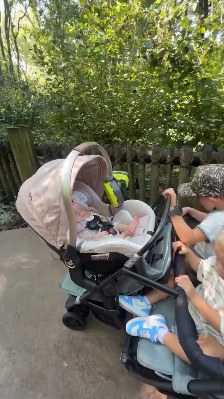 Our stroller setup! This is what we did for the zoo & it was perfect! We decided to copy this for Disney too!

#LTKmomlife #LTKdayinmylife