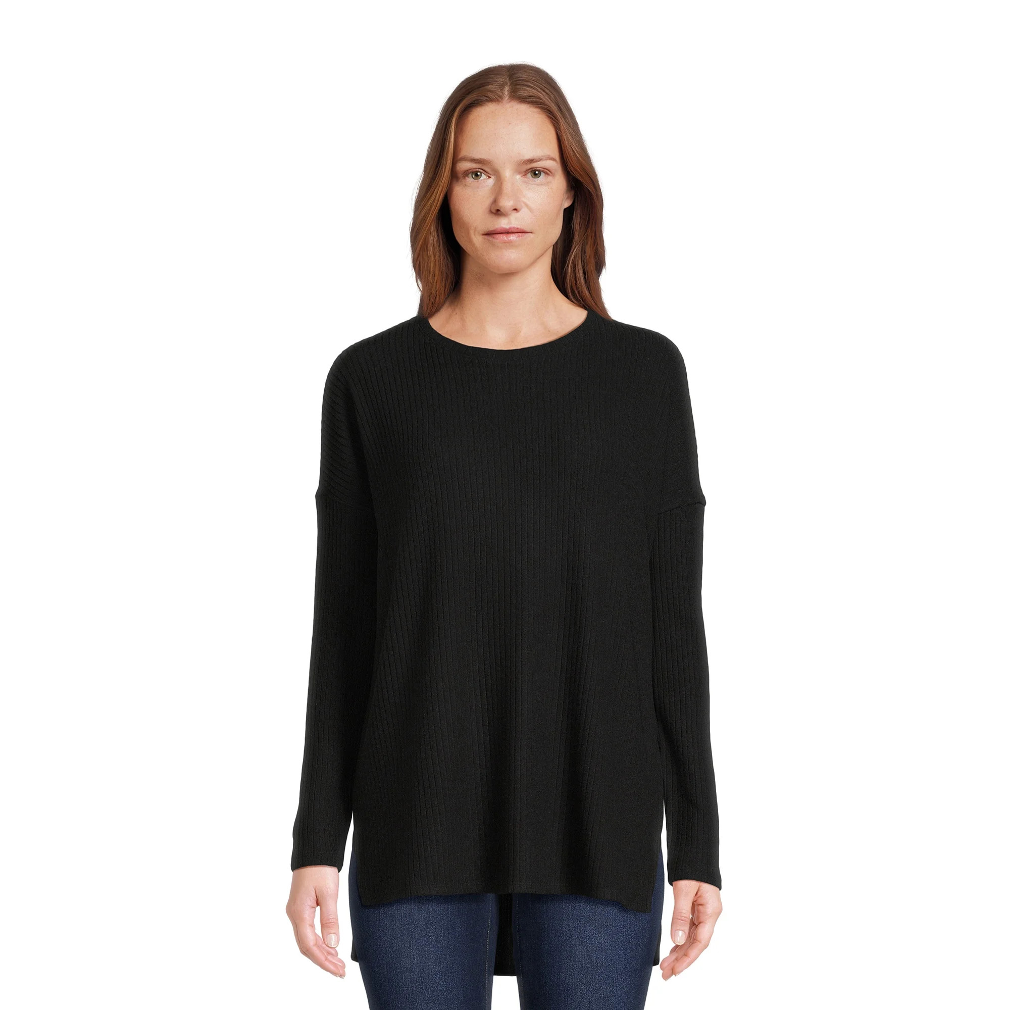 Time and Tru Women's Ribbed Tunic Top, Sizes S-XXXL | Walmart (US)