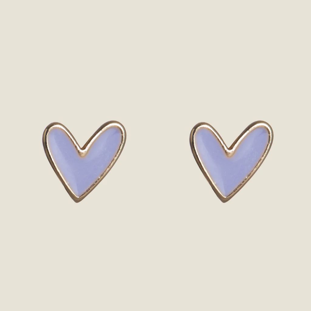 Lilac Sweetheart Studs | Nickel and Suede
