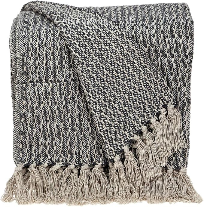 Lily Transitional Gray 52" x 67" Woven Handloom Throw | Amazon (US)