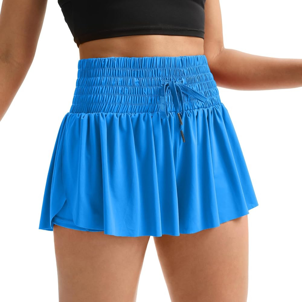High Waisted Flowy Shorts for Women Gym Yoga Athletic Workout Running Tennis Skirts Teen Skorts C... | Amazon (US)