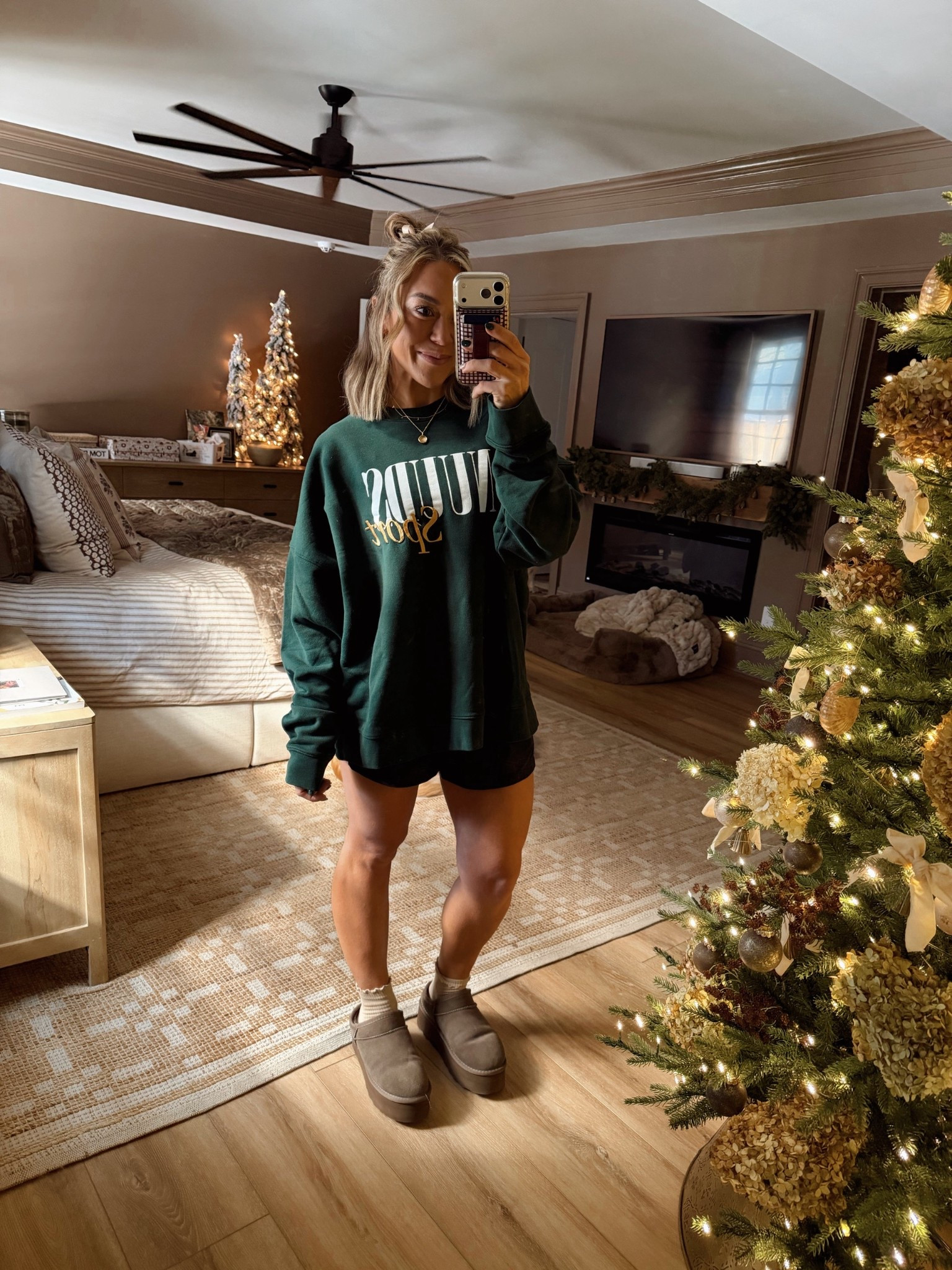 When cold meets hot on the same day in the winter: 😂🙈 love a crewneck + shorts fit! In a L crew & S bottoms of my fave athletic short! 

Ootd / Nuuds / winter style / South Carolina / Holley Gabrielle 

#LTKootd #LTKPetite #LTKFindsUnder100