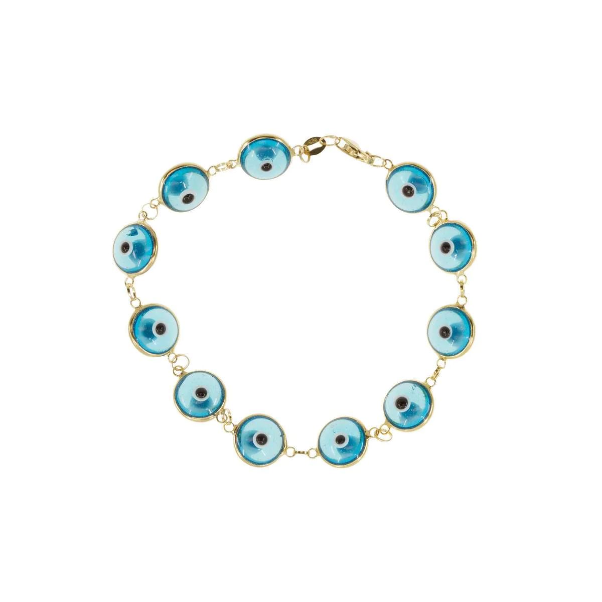 Blue Glass Bead Evil Eye Bracelet | Ragen Jewels