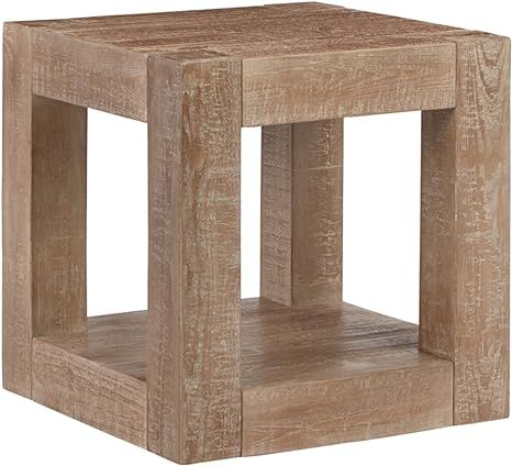 Signature Design by Ashley Waltleigh Modern Square End Table, Distressed Brown | Amazon (US)