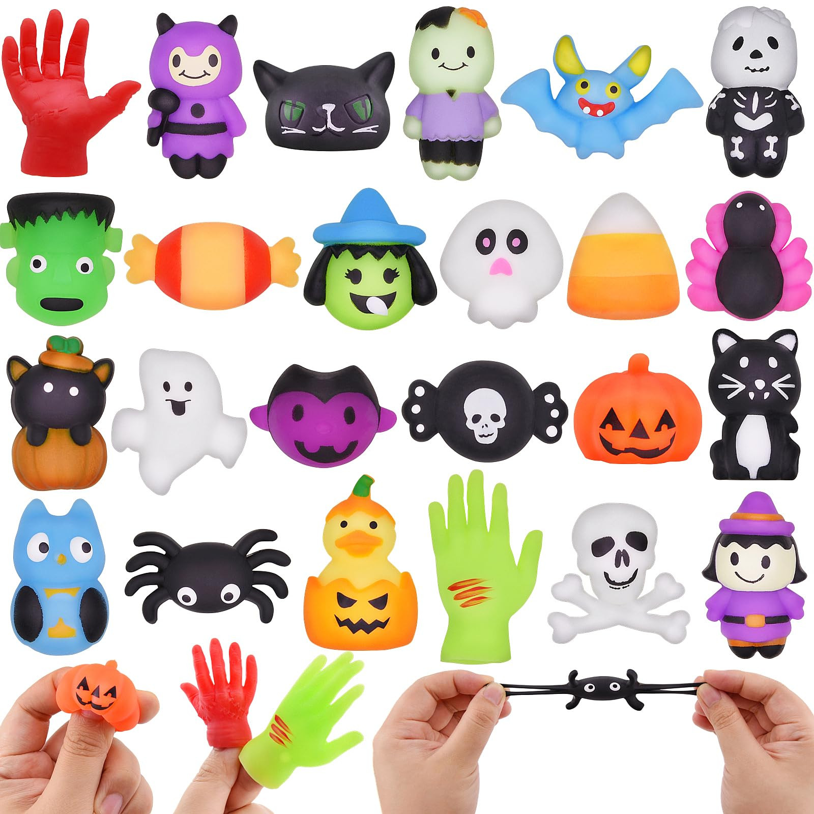 24 PCS Halloween Mochi Squishy Toys Squishies Halloween Toys for Kids Girls Boys Party Favors Hal... | Amazon (US)