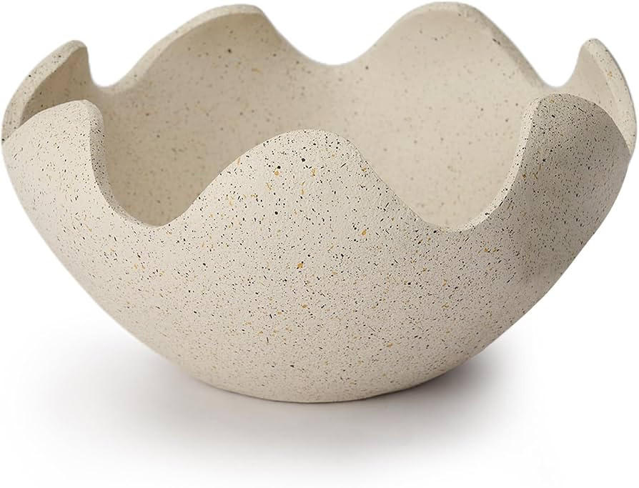 Wavy Decorative Bowl Home Decor- Modern Handicraft Decorative Fruit Bowl for Kitchen Counter, Cre... | Amazon (US)