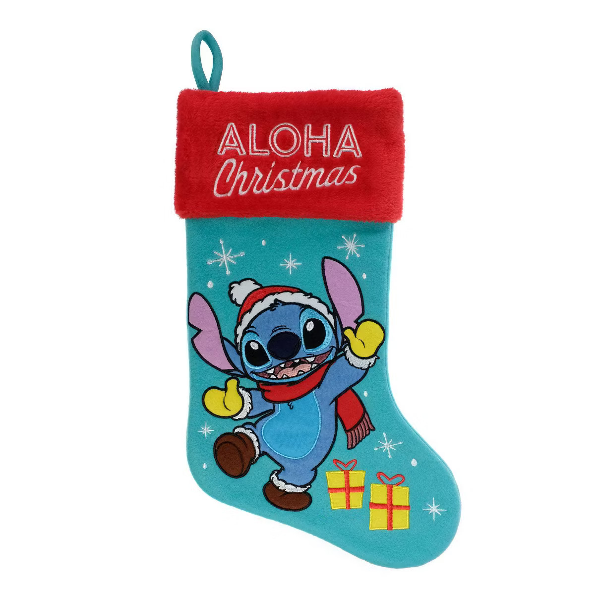 19" Disney Lilo & Stitch Christmas Stocking Aqua/Red | Target