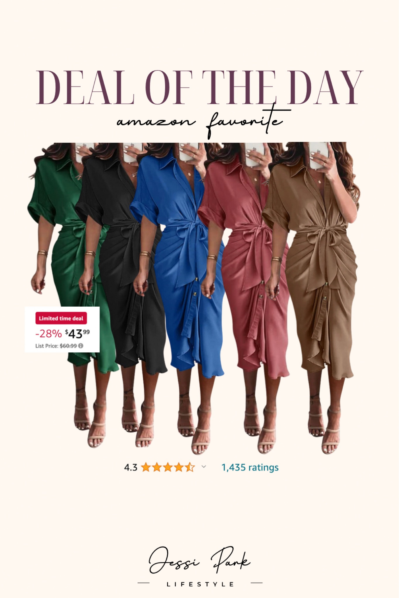 One of my favorite satin dresses, on sale today! So flattering and comfortable. 

#LTKSpringSale