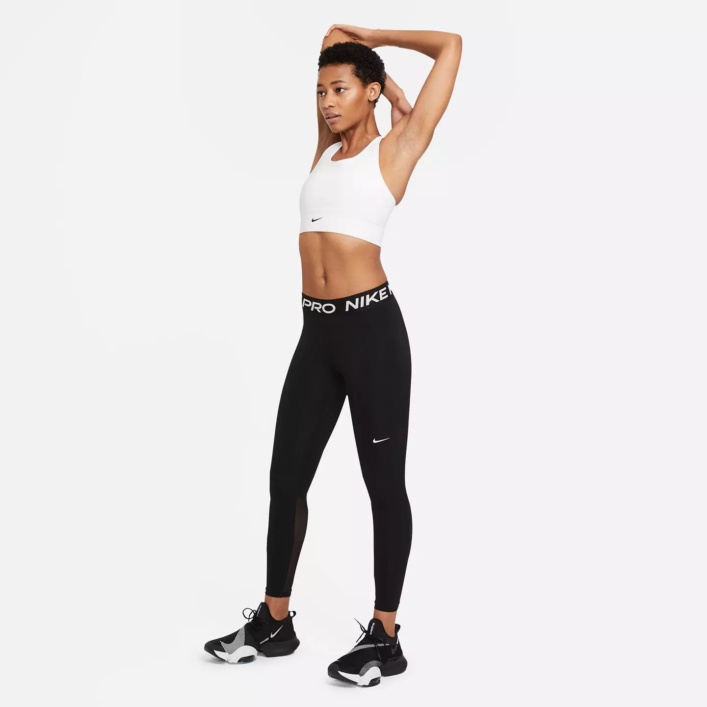 Nike Women's Pro Mid-Rise Mesh-Paneled Leggings | DICK'S Sporting Goods