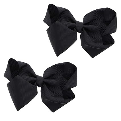 3 Inch Grosgrain Bow for Little Girls- Set of 2 (Black) | Amazon (US)