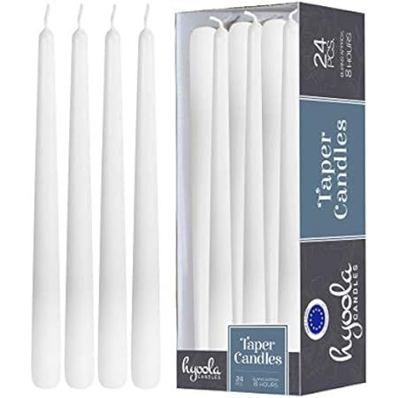 Hyoola 12 Pack Tall Taper Candles - 10 Inch White Dripless, Unscented Dinner Candle - Paraffin Wax w | Amazon (US)