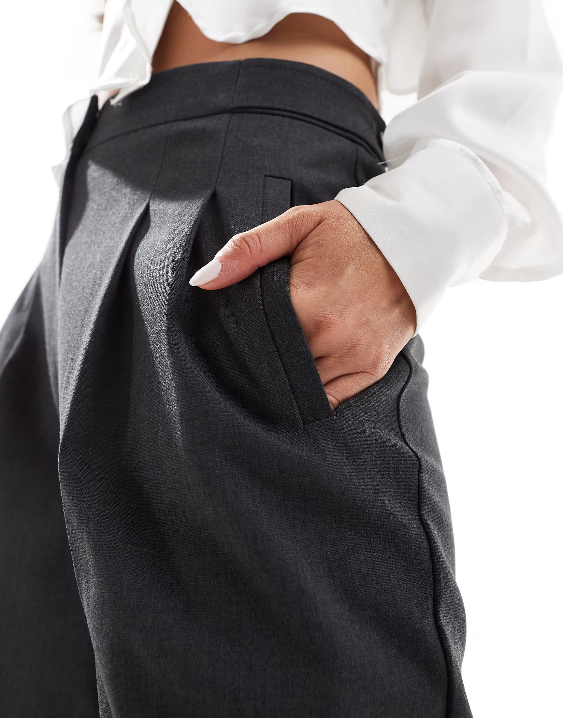 ASOS DESIGN tailored barrel pants in charcoal | ASOS | ASOS (Global)