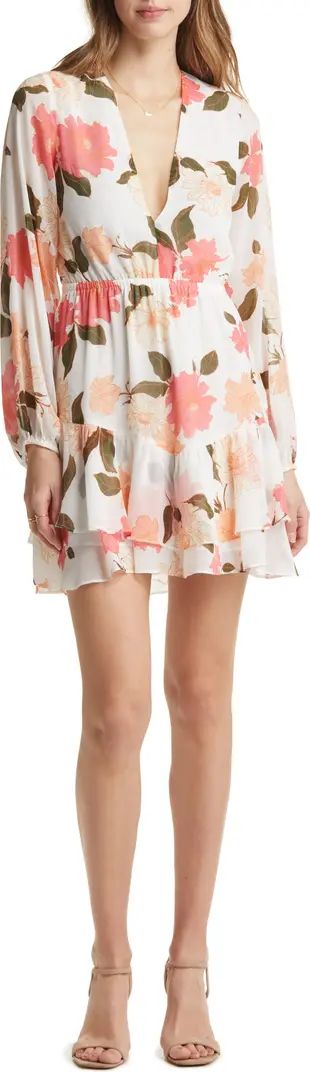 VICI Collection Floral Print Long Sleeve Babydoll Dress | Nordstrom | Nordstrom