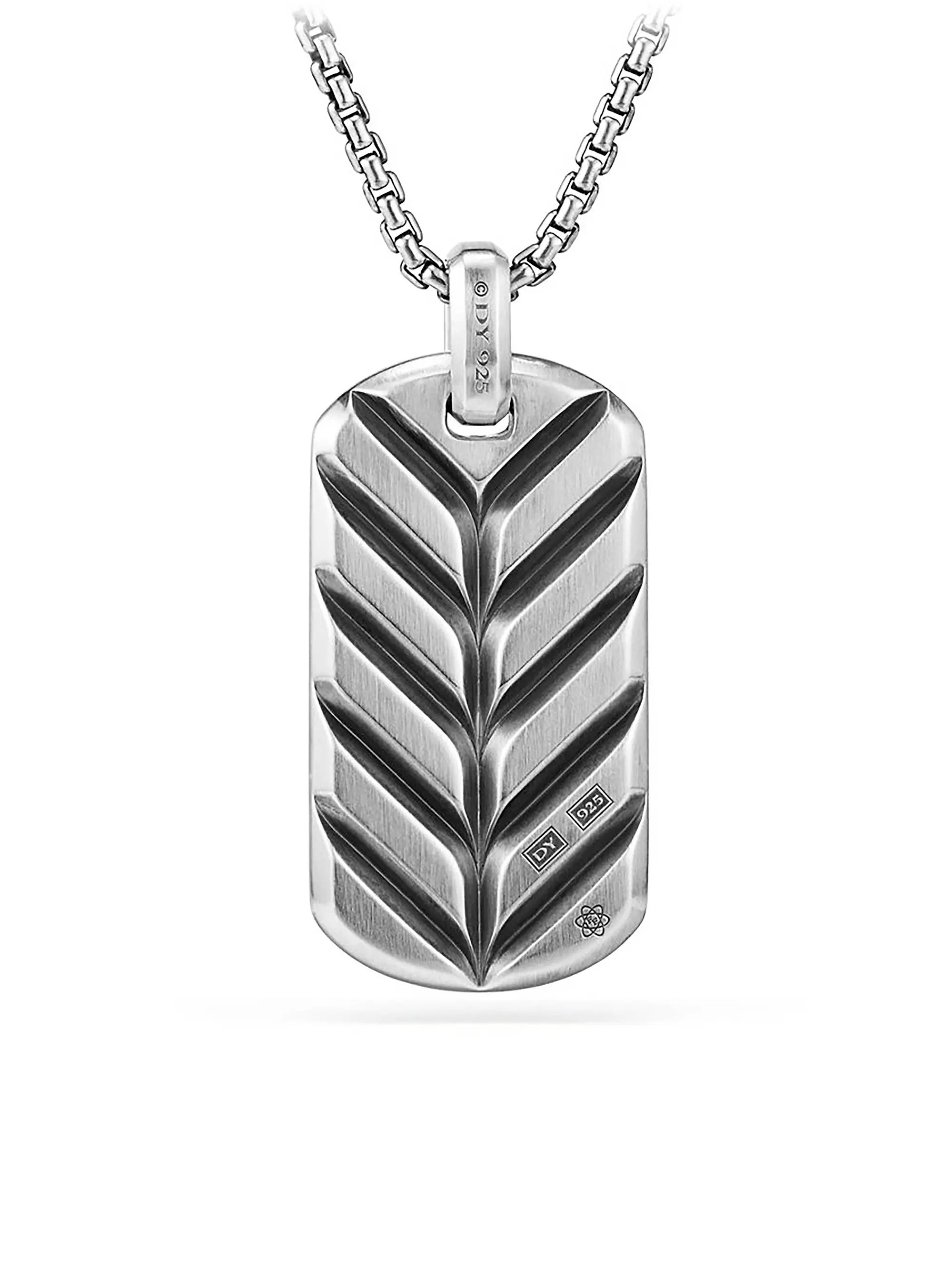 Chevron Tag in Sterling Silver | Saks Fifth Avenue