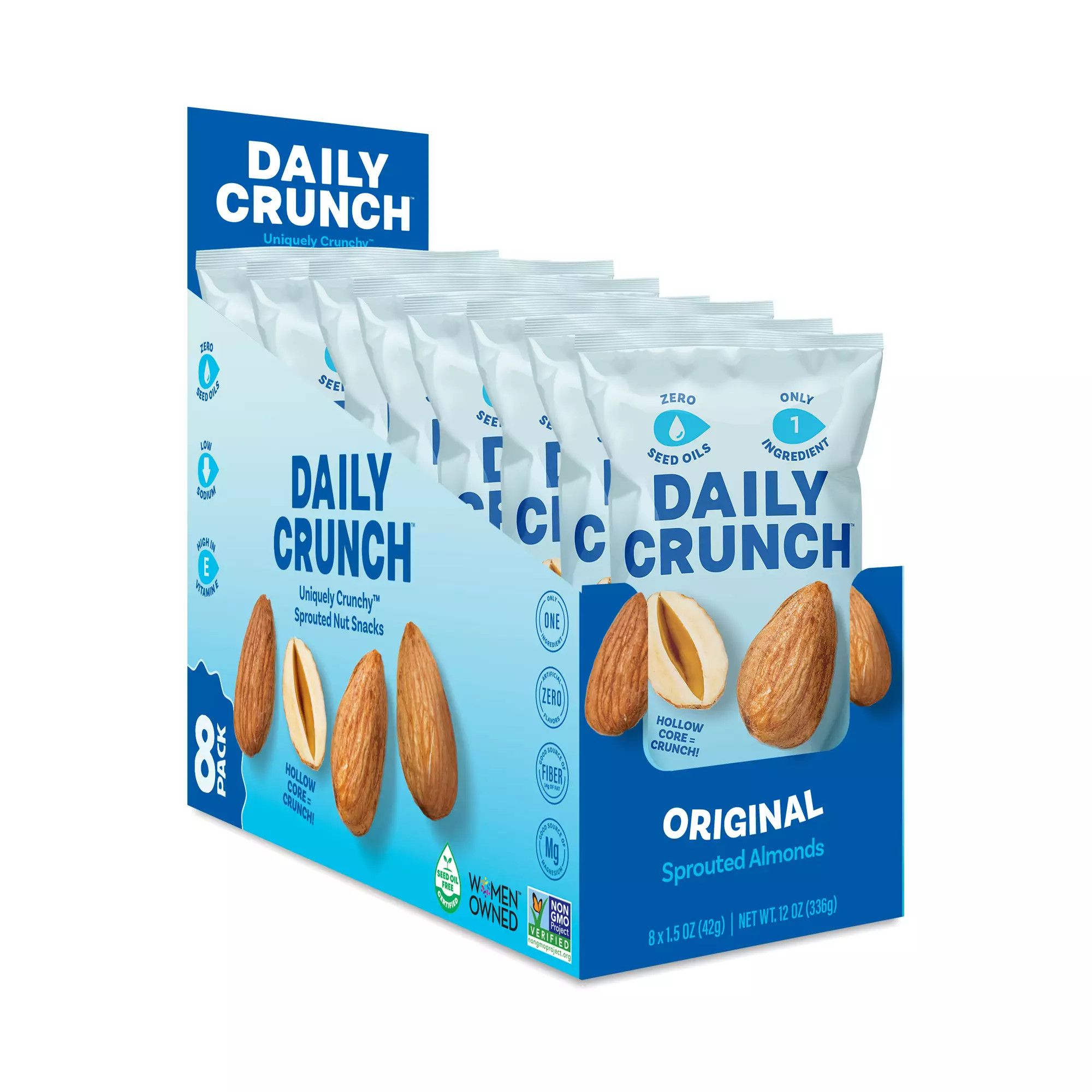 Daily Crunch Snacks, Sprouted Almonds, Original Snack Packs | Thrive Market