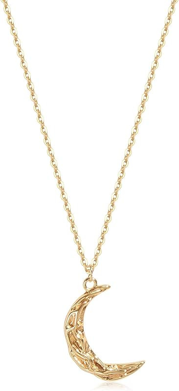 Gold Moon Pendant Necklace for Women,14K Gold Plated Dainty Chain Crescent Moon Sun Star Necklace... | Amazon (US)