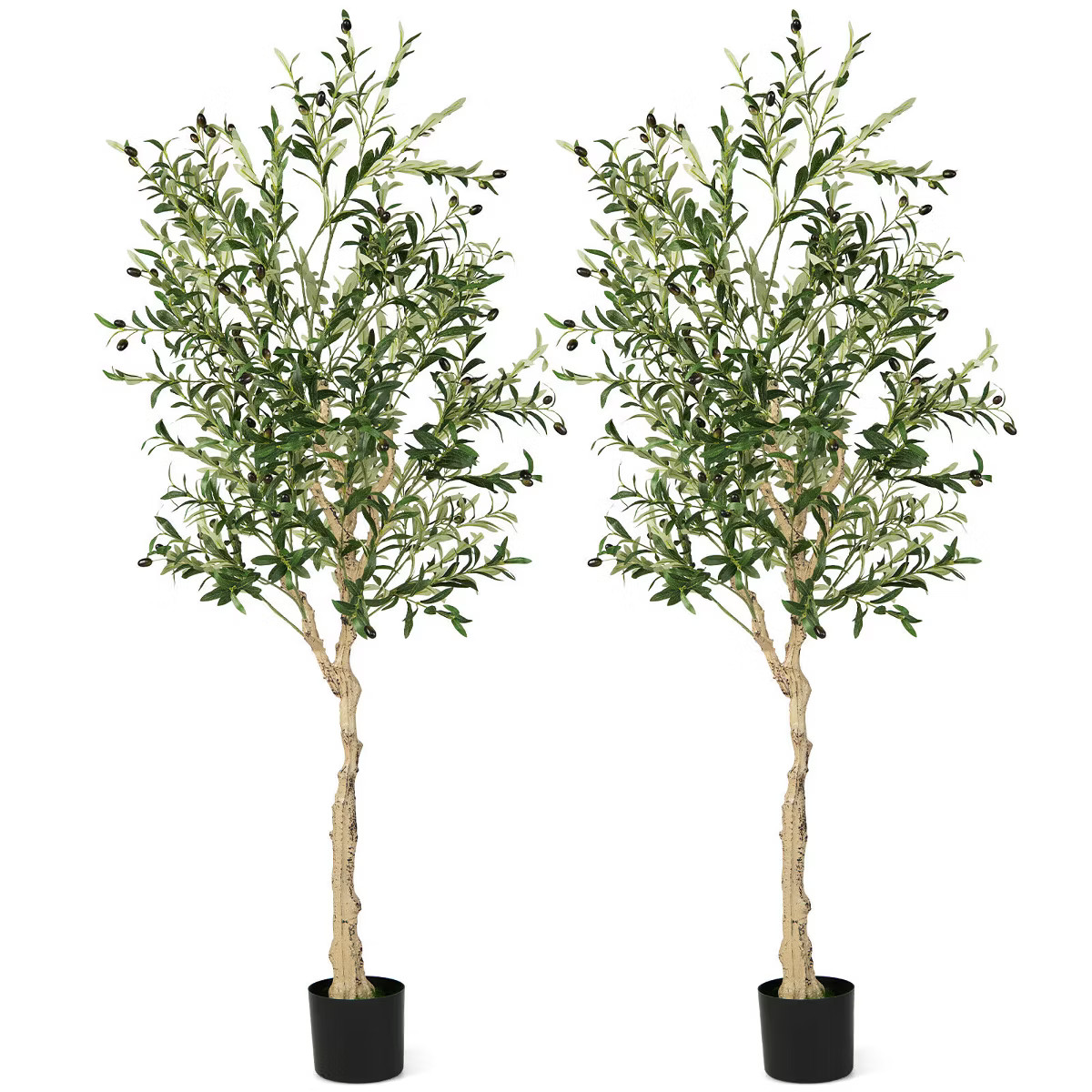 Tangkula 2-Pack Artificial Olive Tree 6 FT Tall Faux Olive Plants for Indoor and Outdoor | Target