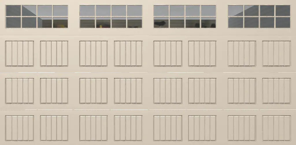 Wayne Dalton Classic Steel Model 8500 16-ft x 8-ft 16.22 R-Value Insulated Double Garage Door with Windows one_size in Brown | 8500SNMAALSTCKIII168 | Lowe's