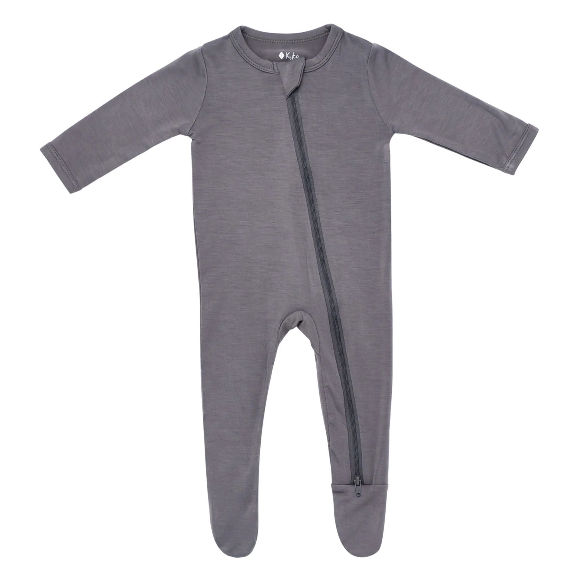 Zippered Footie in Charcoal | Kyte BABY