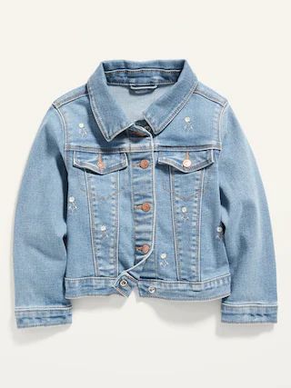 Embroidered-Daisy Stretch Jean Jacket for Toddler Girls | Old Navy (US)
