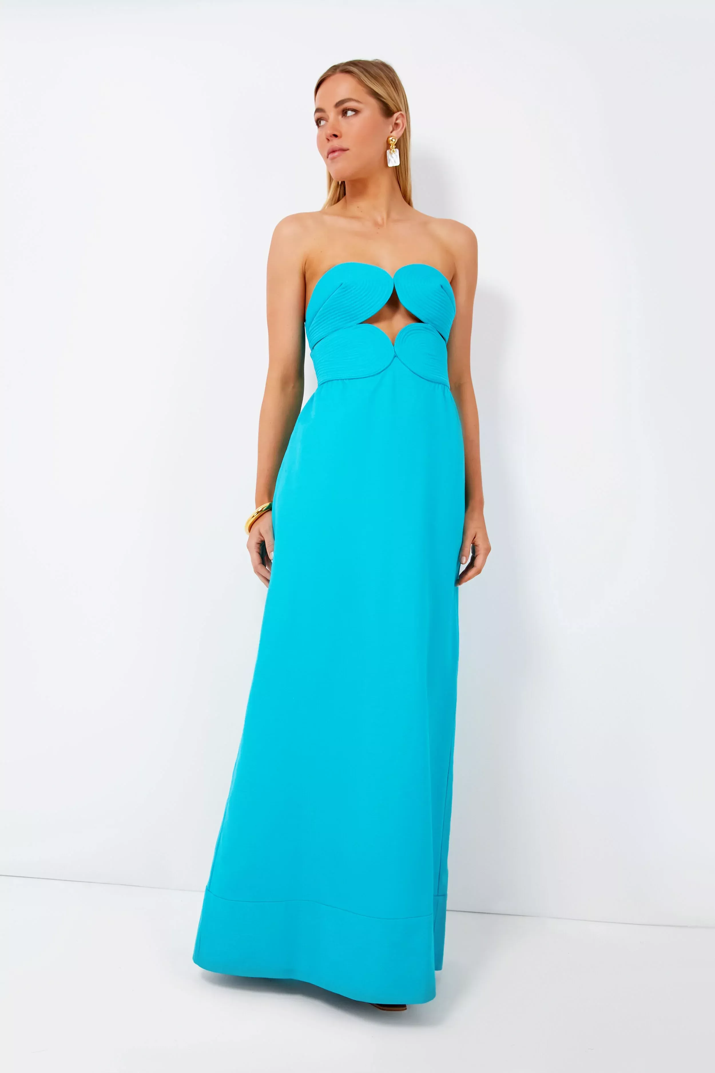 Turquoise Matelasse Strapless Long curated on LTK