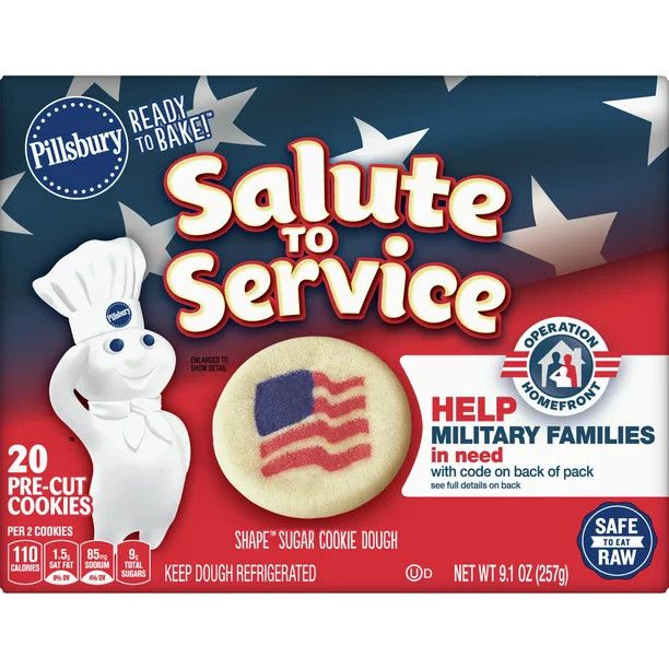 Pillsbury Shape Flag Sugar Cookie Dough, Salute To Service, 20 Pre-Cut Cookies, 9.1 oz. | Walmart (US)