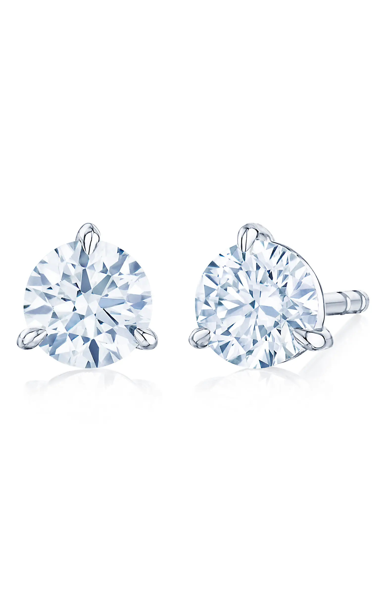 Kwiat Round Brilliant Cut Diamond & Platinum Stud Earrings - 0.70ct. | Nordstrom | Nordstrom