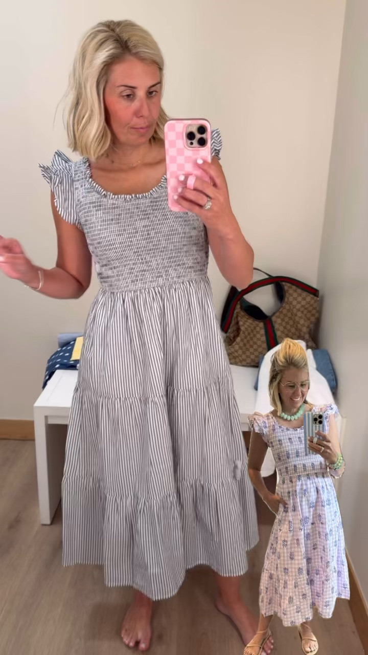 Ok, this is the biggest yes of the try-on! This is such a flattering dress, bra friendly & so adorable. We call that a yes dress! It also comes in navy and a lavender print.￼I’m in xs. 

#LTKdayinmylife #LTKSaleAlert #LTKmomlife