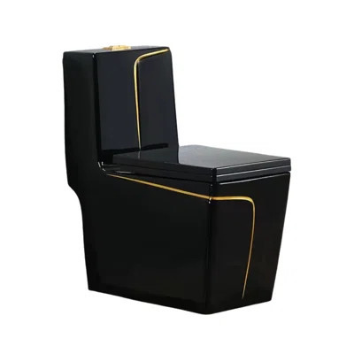 1.98 Gallons Dual Flush Black Silent Anti-Odor Toilet (Seat Included) | Wayfair North America