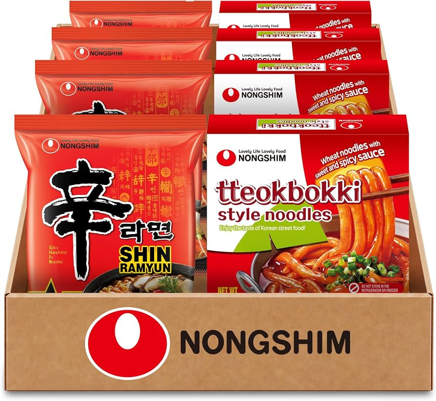 Nongshim Shin Ramyun & Tteokbokki Style, Spicy Korean Rabokki, 8 Packs | Amazon (US)
