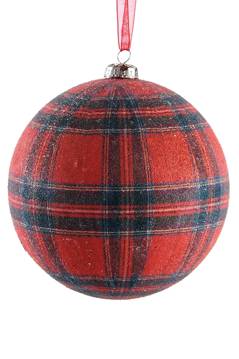 Red Plaid Ball Ornament | Gatehouse No.1