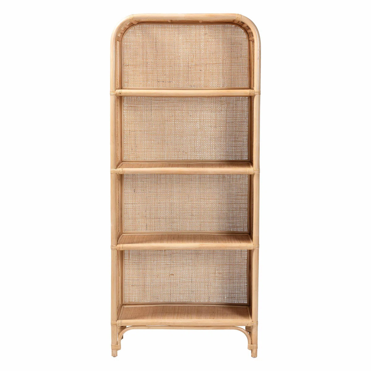 Bali & Pari Chusi Natural Rattan Decorative Shelf - Handwoven Cane Display Unit With Arched Top, ... | Wayfair North America