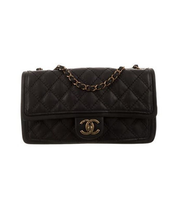 Chanel Quilted Calfskin Flap Bag Black Chanel Quilted Calfskin Flap Bag | The RealReal